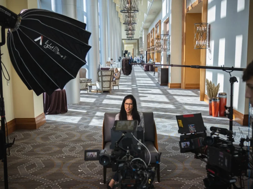 Interview coverage during a professional conference